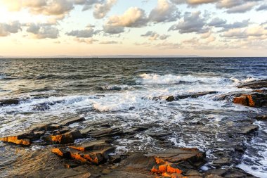 Chernomorets sahil şeridi Sunset Manzara, Bulgaristan
