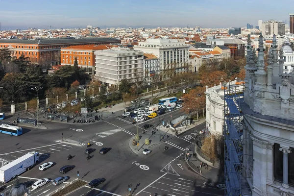 Stock image Panorama of city of Madrid from Cybele Palace