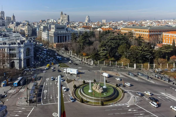 Panorama de la ciudad de Madrid desde el Palacio Cybele —  Fotos de Stock