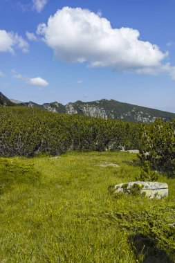 Scary Lake, Rila Mountain, Bulgaristan için patikadan manzara