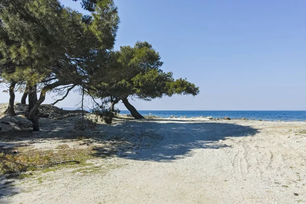 Pláž laguny na poloostrově Kassandra, Chalkidiki, Řecko — Stock fotografie