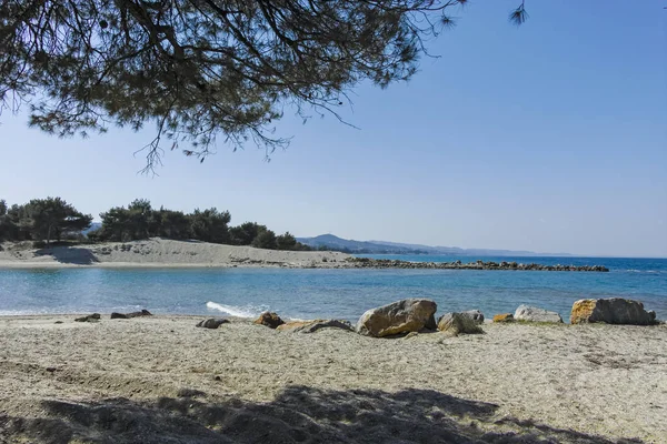 Lagoon Beach à la péninsule de Kassandra, Chalcidique, Grèce — Photo