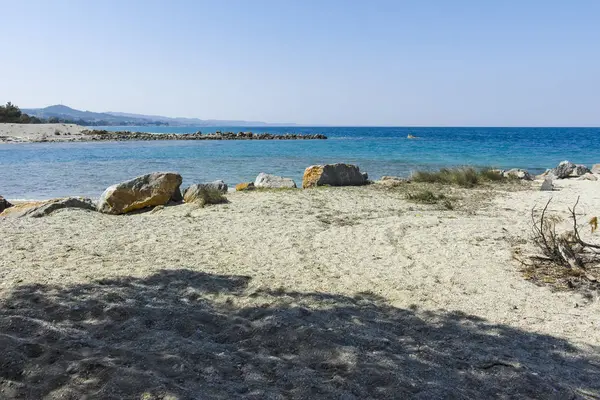 Lagoon Beach at Kassandra Peninsula, Chalkidiki, Grecja — Zdjęcie stockowe