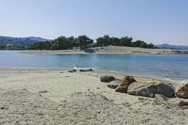 Lagoon Beach à la péninsule de Kassandra, Chalcidique, Grèce — Photo