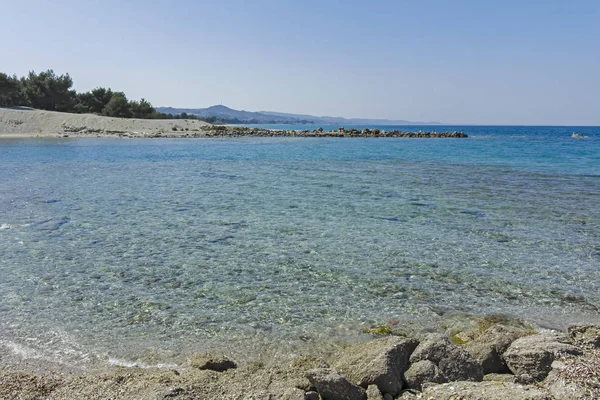 Pláž laguny na poloostrově Kassandra, Chalkidiki, Řecko — Stock fotografie