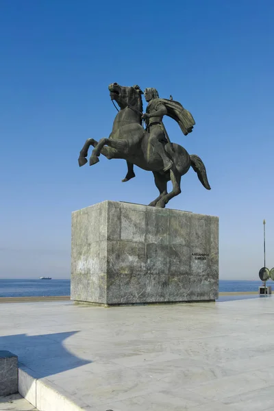 Alejandro Magno Monumento en la ciudad de Tesalónica, Grecia —  Fotos de Stock
