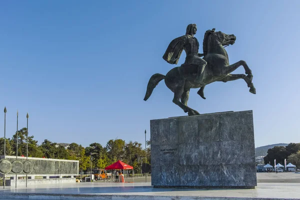 Alejandro Magno Monumento en la ciudad de Tesalónica, Grecia — Foto de Stock