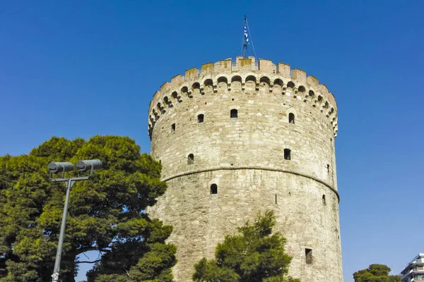 Torre Bianca nella città di Salonicco, Grecia — Foto Stock