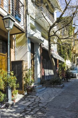 Yunanistan 'ın Selanik kentindeki Ano Poli kentinde tipik bir bina