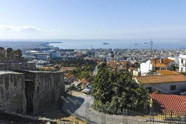 Yunanistan 'ın Selanik kenti panoramik manzara