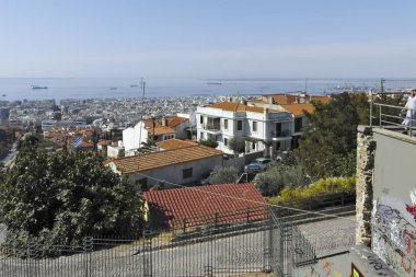 Yunanistan 'ın Selanik kenti panoramik manzara