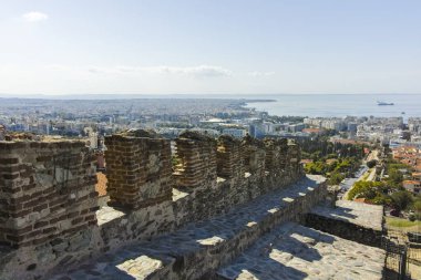 Yunanistan 'ın Selanik antik tahkimatı ve manzarası