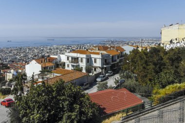 Yunanistan 'ın Selanik kenti panoramik manzara
