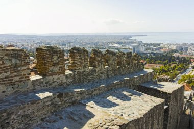 Yunanistan 'ın Selanik antik tahkimatı ve manzarası