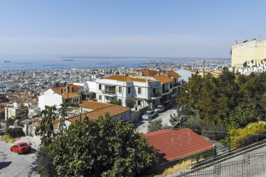 Yunanistan 'ın Selanik kenti panoramik manzara