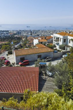 Yunanistan 'ın Selanik kenti panoramik manzara