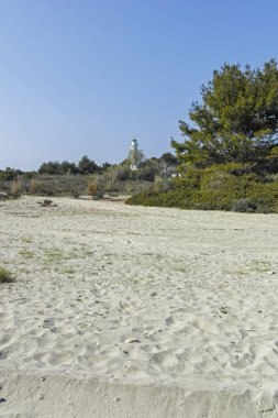 Possidi Burnu 'ndaki ünlü plaj, Kassandra Yarımadası, Chalkidiki, G