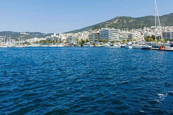 Kavala Řecko Června 2019 Panoramatický Pohled Pobřežní Steet Města Kavala — Stock fotografie