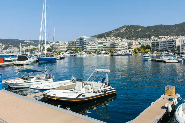 Kavala Grecia Junio 2019 Vista Panorámica Del Acantilado Costero Ciudad — Foto de Stock