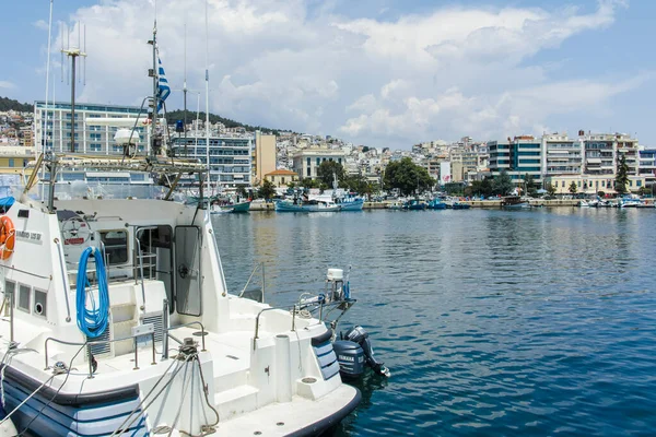 Kavala Grecja Czerwca 2019 Panoramiczny Widok Nadbrzeżną Stokę Miasta Kavala — Zdjęcie stockowe