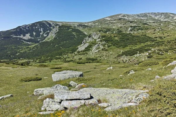 Панорама Навколо Вершини Бельмекен Рила Гора Болгарія — стокове фото