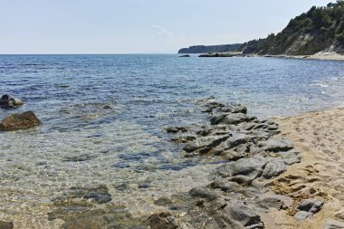 Doğu Makedonya 'nın Kavala ve Yunanistan' ın Trakya kenti yakınlarındaki Ege sahili