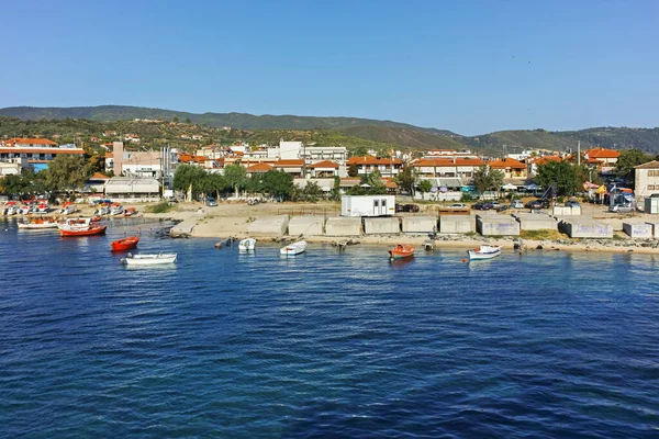 Ouranopoli Grecja Sierpień 2019 Panoramiczny Widok Miasto Ouranopoli Atos Chalkidiki — Zdjęcie stockowe