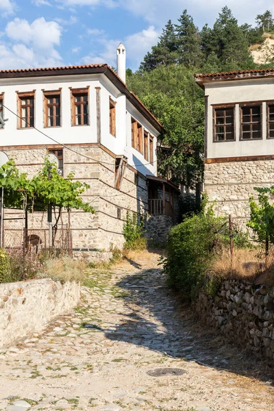 Melnik Bulgarije Juni 2020 Typische Straat Oude Huizen Historische Stad — Stockfoto