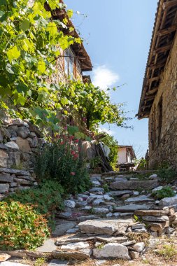 19. yüzyıldan kalma otantik evleri olan Delchevo köyü, Blagoevgrad bölgesi, Bulgaristan