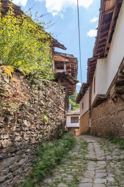 Bulgaristan 'ın Blagoevgrad Bölgesi, Otantik 19. yüzyıl evleriyle Kovaçevitsa köyü