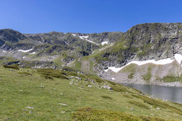 Paisaje Verano Con Lago Rila Montaña Rila Los Siete Lagos —  Fotos de Stock