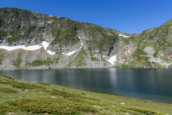 Літній Пейзаж Озером Кідні Рильська Гора Сім Рильських Озер Болгарія — стокове фото