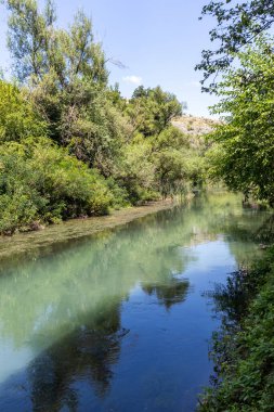 Bulgaristan 'ın Altın Panega Nehri boyunca Iskar Panega Geopark' ın hava manzarası