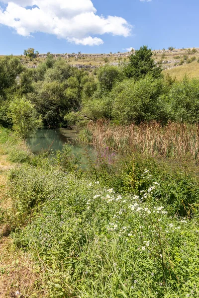 Bulgaristan 'ın Altın Panega Nehri boyunca Iskar Panega Geopark' ın hava manzarası