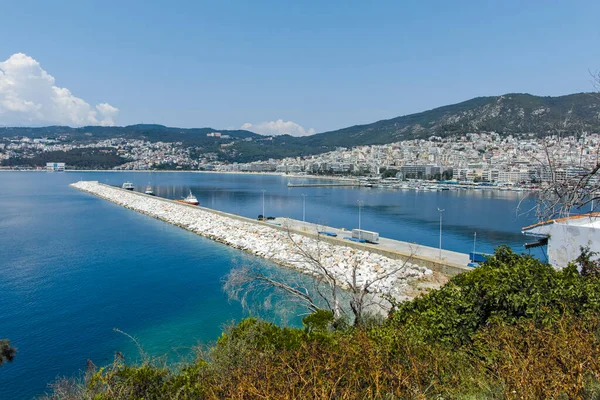 Kavala Grecja Czerwca 2019 Niesamowity Widok Panoramiczny Miasto Kavala Wschodnią — Zdjęcie stockowe