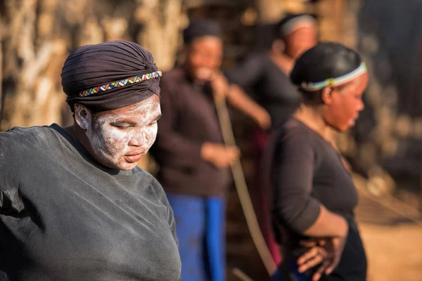 Women Traditional Makeup Land Zulus — Stock Photo, Image