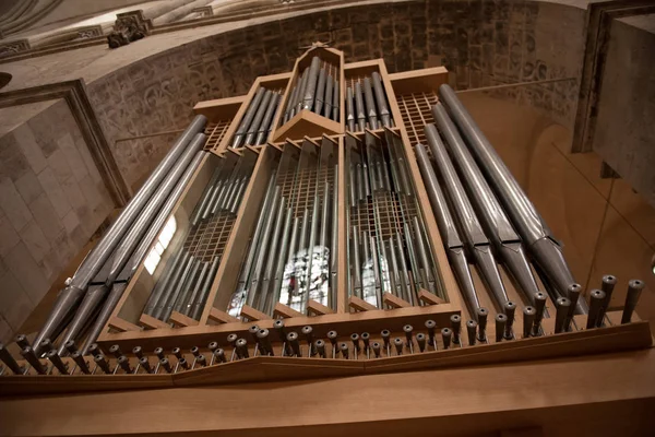 Nahaufnahme Der Orgel Der Kirche — Stockfoto