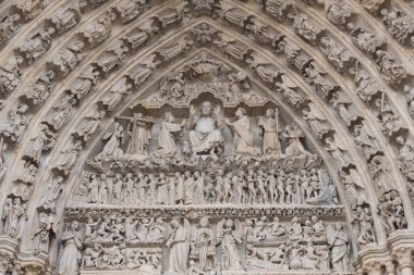Details on facade of Cathedral of Amiens, France clipart