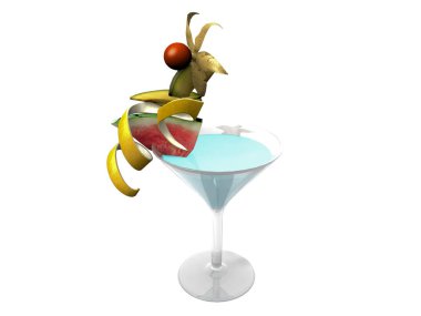 Dijital Tasarım kokteyl cam meyve ile dekore edilmiştir.