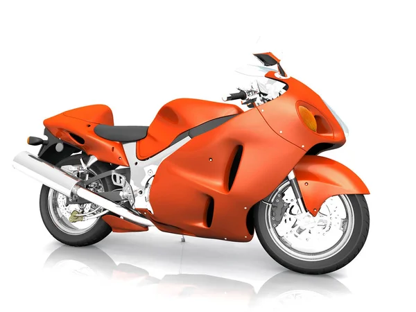 Illustrazione Grafica Moto Rossa Isolata Sfondo Bianco — Foto Stock