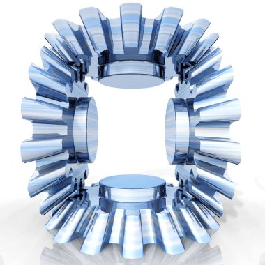 Beyaz arka plan üzerinde dişli tekerler