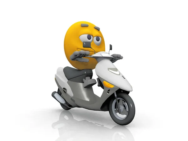 Emoticon Een Bromfiets — Stockfoto