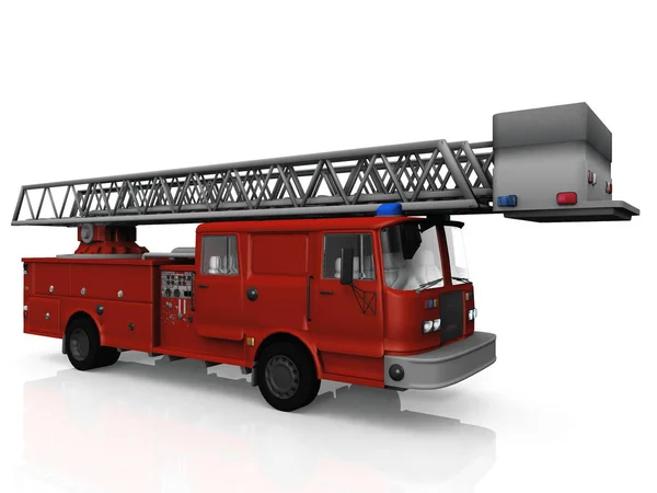 Fire Truck White Background — Stock Photo, Image