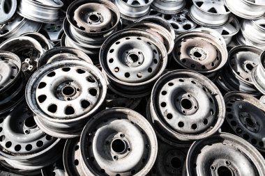 Araba yığını jantlar, yakın çekim