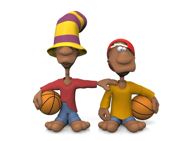 Pouliční Chlapci Basketbal — Stock fotografie