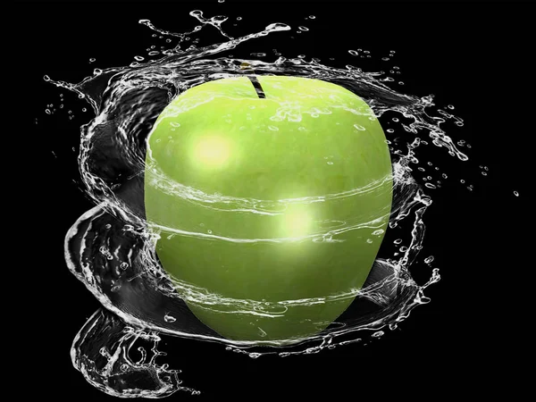 Apples Water Spray — Stock Photo, Image