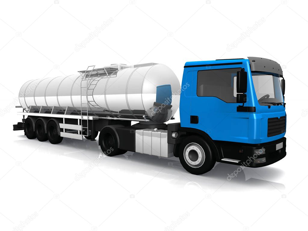 The tank truck isolated on white background