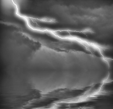 fırtına bulutları ve yıldırım doğa manzara 