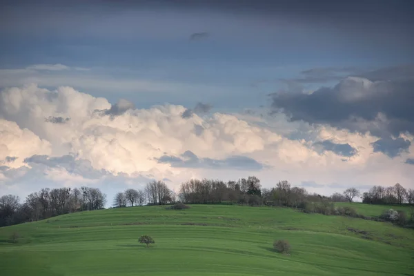 Green Hill Clouds Nature Landscape — Stock Photo, Image