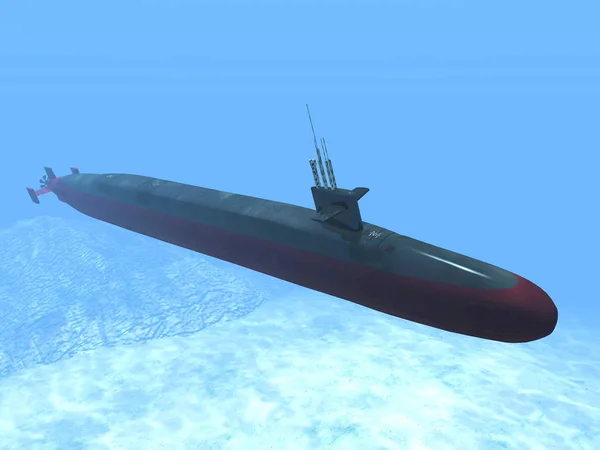 View of the submarine underwater